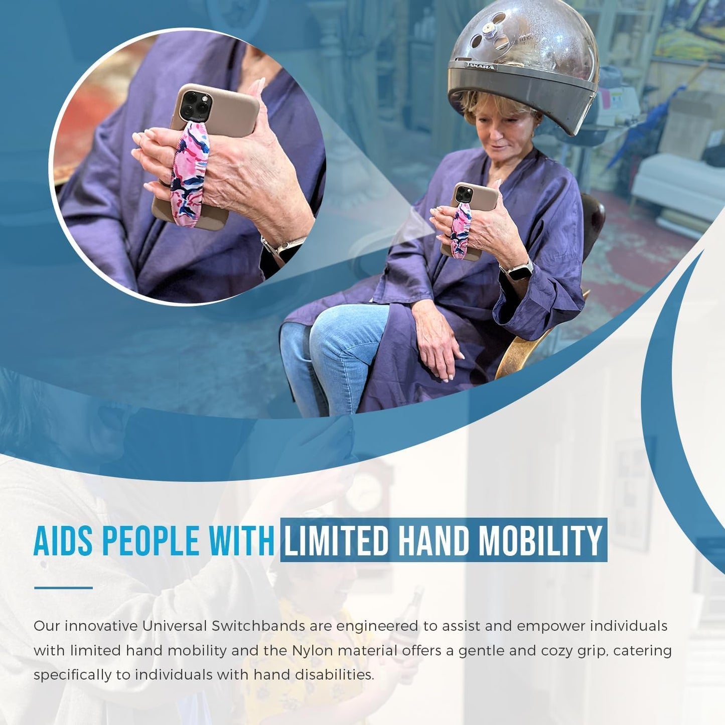 Phone Grip Strap - Pack of 2 Reversible Finger Holder for Phone Back, Customizable Anti-Slip Design, Wireless Charging Compatible Detachable Holder for iPhone - Carbonite Weave