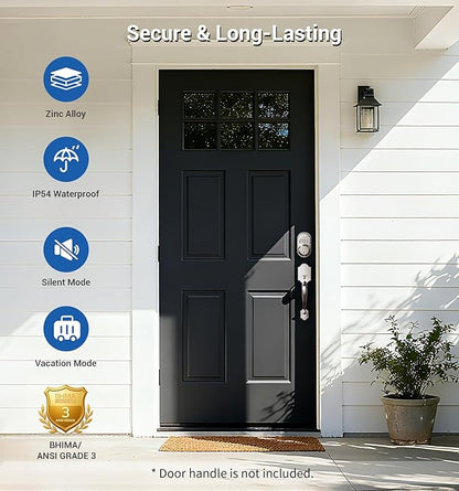 Veise Keyless Entry Door Lock, Electronic Keypad Deadbolt, Keyed Entry, Auto Lock, Anti-Peeking Password, Back Lit & Easy Installation Design, Satin Nickel