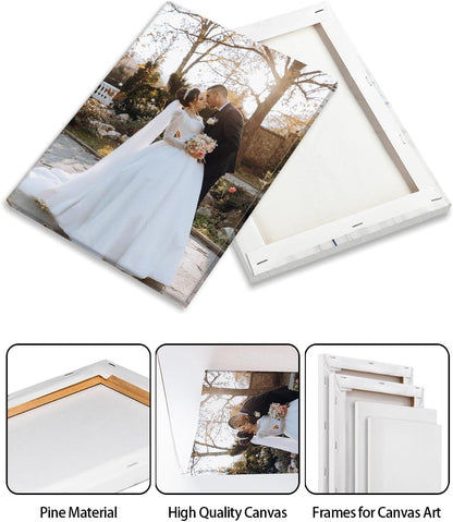 AbcCustomize Canvas Prints with Your Photos, Personalized Photo To Canvas Print for Bedroom, Living Room, Farmhouse Office Decor,Custom Canvas Wall Art for Gifts & Keepsakes, Ready to Hang