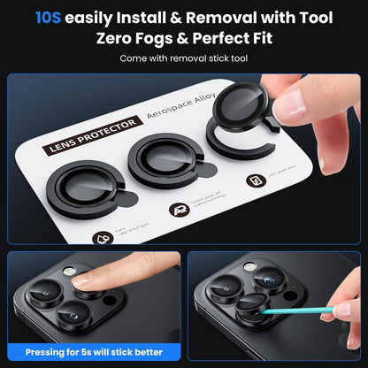 WSKEN for iPhone 16 Pro/iPhone 16 Pro Max Camera Lens Protector - [Original Shooting Model] Shatterproof Ultra HD Tempered Metal Glass Camera Screen Protector Cover Film Accessories