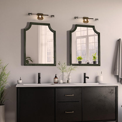 WallBeyond Scalloped Wood Mirror for Wall Decor 16x20 Inch Black Small Bathroom Vanity Rectangle Mirror for Hallway Bedroom Living Room(Black)