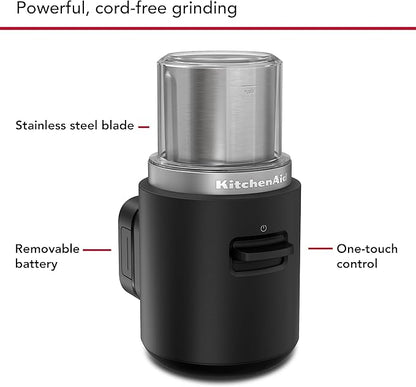 KitchenAid Go™ Cordless Blade Grinder - battery included, KBGR111, Black Matte