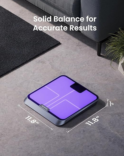 RENPHO Smart Body Fat Scale with Light, Fitness Equipment with RGB Lighting, Rechargeable Scale with BMI, Body Fat, Muscle Mass, Color Changing with Weight Variation, Elis Chroma