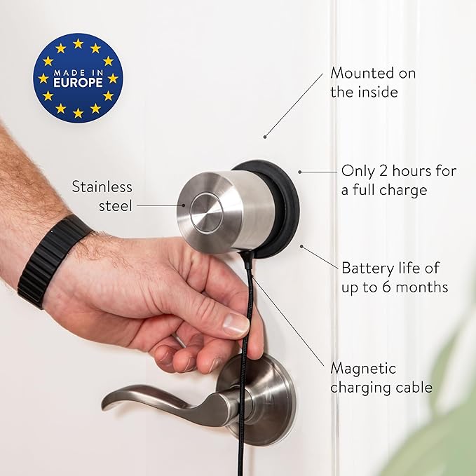 Nuki Smart Lock & Keypad 2, Keyless Door System with Auto-Lock, Fingerprint and Code Access, App Control, Easy Setup, Works with Alexa, Google, for Secure and Easy Home Entry
