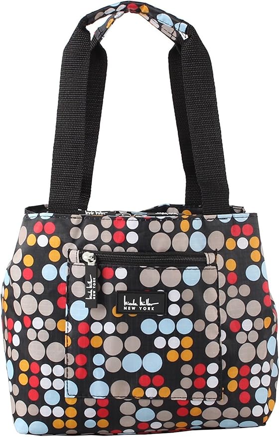 Nicole Miller Insulated Lunch Bag Tote –Open Cooler Ice Bag Lunch Box for Food with Drink Bottle Holder for Women, Men, Picnic, Boating, Beach, Fishing & Work(Bangles Red)