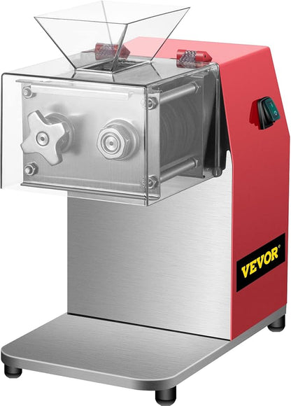 VEVOR Commercial Meat Cutting Machine, 551 Lbs/H 850W Meat Shredding Machine, 3.5mm Blade Electric Meat Cutter, Stainless Steel Restaurant Food Cutter, for Kitchen Supermarket Lamb Beef Chicken, Red
