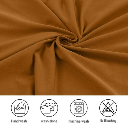 JQinHome 6 Pcs Dining Chair Slipcover,High Stretch Removable Washable Chair Seat Protector Cover for Home Party Hotel Wedding Ceremony (Camel)