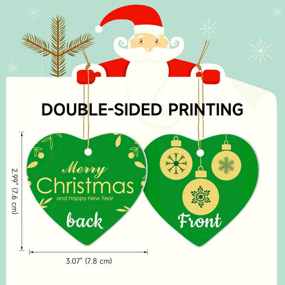 Personalized Christmas Ornaments 2025, Ceramic Custom Photo Text Hanging Ornament Customized Christmas Tree Decorations Gift for Family, Kids, Friends, Couples, Wedding