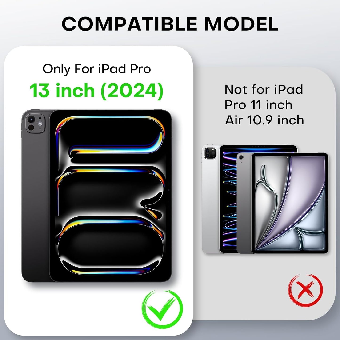 iPad Pro 13 Inch Case with Keyboard (M4, 2024) - 7-Color Backlit Magic Keyboard Case, Features Easy-Set Magnetic Stand, Built-in Multi-Touch Trackpad & Wireless Connectivity, Black