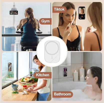 Magnetic Phone Suction Grip, Shower Phone Holder for MagSafe, Octo Phone Sticky Buddy Suction Grip for iPhone 16 15 14 13 12, Birthday Christmas for Women White
