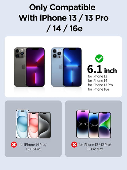 Compatible for iPhone 13/13 Pro/16e/iPhone 14 Privacy Screen Protector Tempered Glass 6.1 Inch, Pink Gradient Anti Spy Anti Blue Light HD Easy Installation