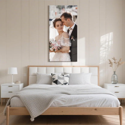 Personalized Custom Canvas Prints with Your Photos & Text, Customized Picture Print, Transform Own Images Into Framed Wall Art Digitally Printed Photo to Canvas, Keepsakes Gifts for Family 24x48’’