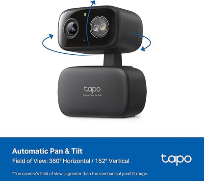 Tapo 2K Indoor/Outdoor Pan/Tilt Wired Security Camera - Baby Monitoring, Person & Baby Cry Detection, 360° Motion Tracking, Night Vision, No-Subscription Local Storage or Optional Cloud, C217 (2-Pack)