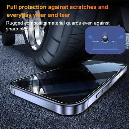 OneFish Privacy Screen Protector for IPhone 16e/14/13/13Pro Anti-Spy Tempered Glass Dust-Free Bubble-Free Anti-Fingerprint 9H Scratch Protection & Hassle-Free Installation Frame [2-Pack]