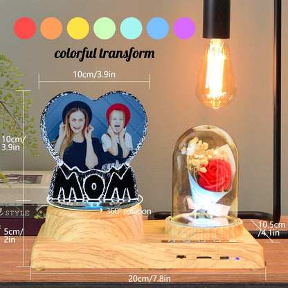 to My Beautiful Mom Gifts MOM Heart-Shaped with Bluetooth Rotating Music Box, Present for Mom from Daughter Christmas Mothers Day Birthday
