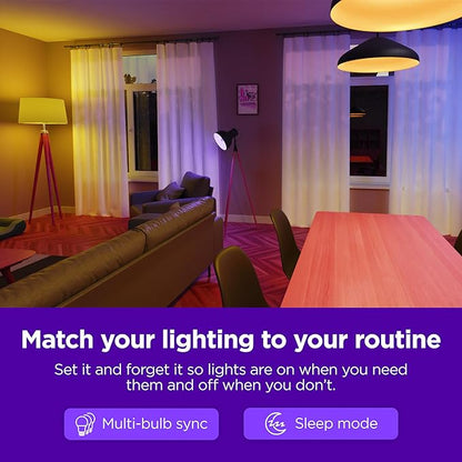Roku Smart Light Bulbs (White, 1-Pack) - Dimmable A19 Lightbulbs with Adjustable Brightness & Temperature - WiFi Smart Bulbs Works with Roku Voice, Alexa & Google Assistant, No Hub Required