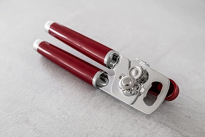 KitchenAid Classic Multifunction Can Opener and Bottle Opener Easy to Use,Razor Sharp Stainless Steel Cutting Wheel,Soft Ergonomic Handles,Empire Red,(Pack of 12)