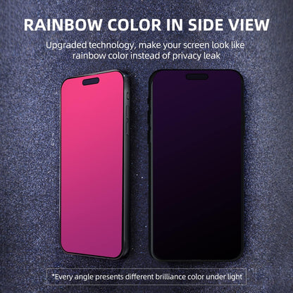 EGKimBa Privacy Screen Protector compatible with iPhone 16 Plus, 6.7 inch Gradient Colorful Electroplated Anti-Spy Anti-Blue Light Tempered Glass