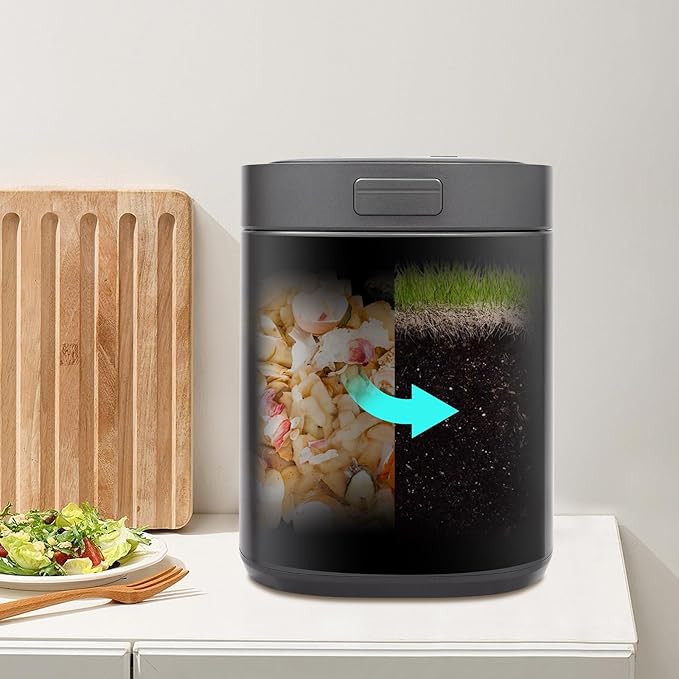 Electric Waste Kitchen Composter, 2.5L Foodcycler Eco-Friendly Electric Kitchen Compost,Three Working Modes Composting Machine for Apartment Countertop for Home (Black)