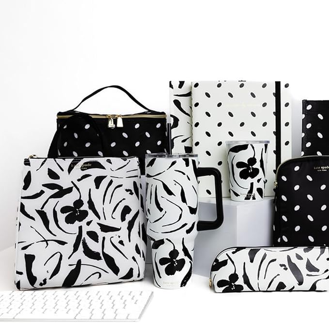 kate spade new york Portable Soft Cooler Lunch Bag, Thermal Tote with Insulated Interior Lining and Storage Pocket, Lunch Tote for Women, Painters Garden