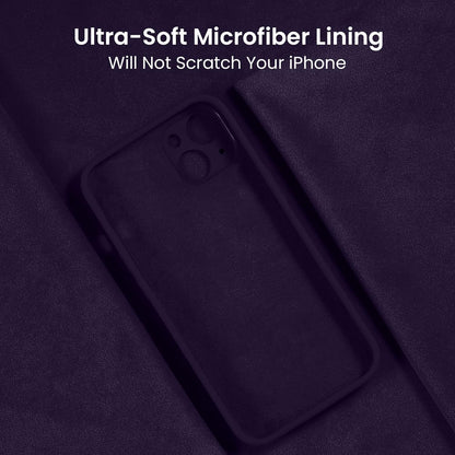 FireNova Designed for iPhone 14 Case, Silicone Upgraded [Camera Protection] Phone Case with [2 Screen Protectors], Soft Anti-Scratch Microfiber Lining Inside, 6.1 inch, Purple
