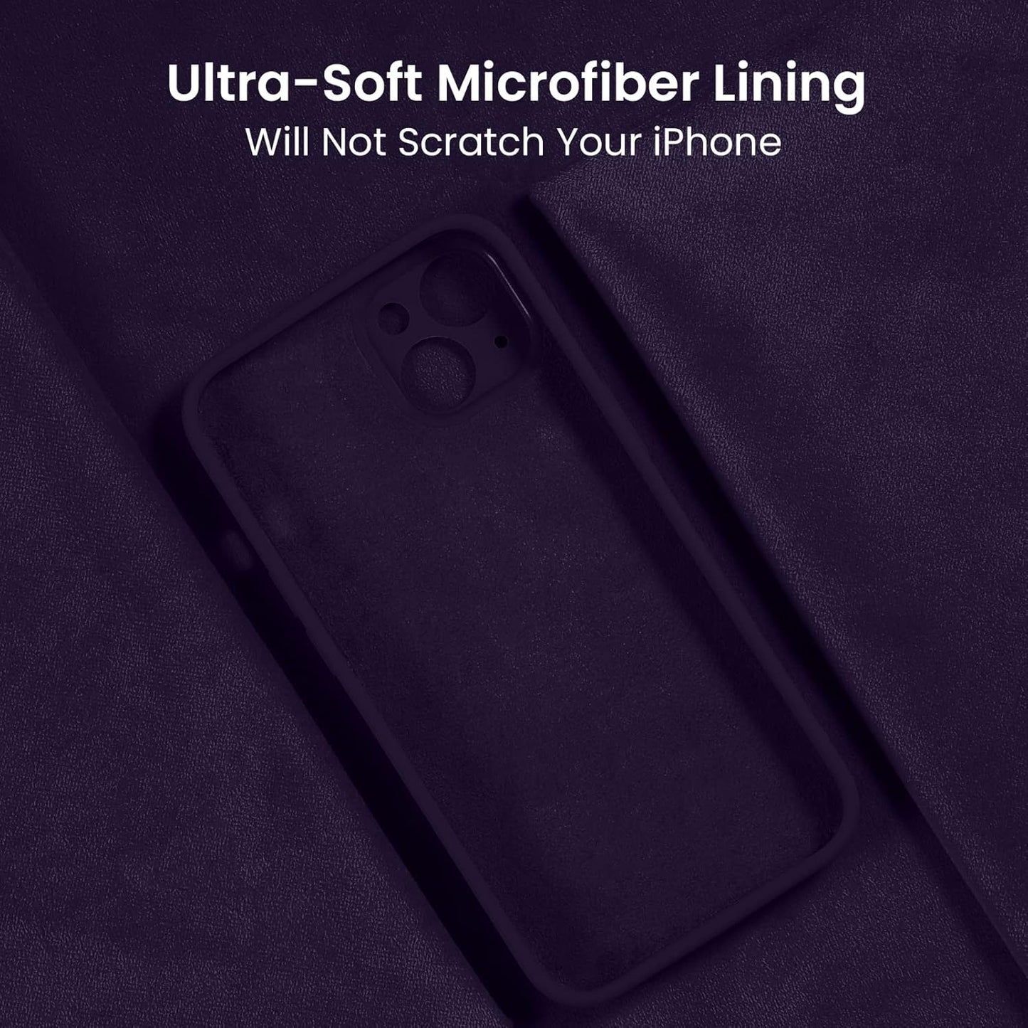 FireNova Designed for iPhone 13 Case, Silicone Upgraded [Camera Protection] Phone Case with [2 Screen Protectors], Soft Anti-Scratch Microfiber Lining Inside, 6.1 inch, Purple