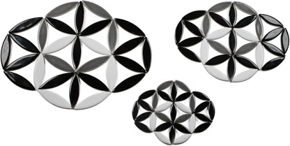 VerzTile Mosaic Tiles for Crafts - Petal Shaped Ceramic Tile Craft Hobbies & Art Projects 39 Color Options Endless Creativity DIY Design (Black White & Gray)