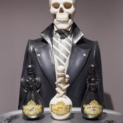 Cynkeyee Halloween Decorations Indoor Potion Bottles - Resin Bat Spooky Home Décor Halloween Decorative Potion Bottles Scary Halloweens Yard Party Decorations 4.25 * 4.25 * 9.5 Inch