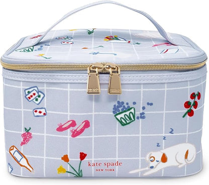 kate spade new york Insulated Lunch Tote, Small Lunch Cooler, Cute Lunch Bag for Women, Thermal Bag with Double Zipper Close and Carrying Handle (Park Picnic)