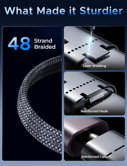 2Pack Upgraded 3 in 2 USB C Cable for Apple Watch Charger iPhone Charger USB C Multi Fast Charging Cable Compatible with iWatch Ultra/SE/10/9/8/7/6/5/4/3/2/1 & iPhone 16/15/14/13/12/11/Galaxy S23-4FT