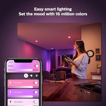 Philips Hue Smart 85W BR30 LED Bulb- White and Color Ambiance Color-Changing Light- 1 Pack- 1200LM- E26 - Indoor - Control with Hue App- Works with Alexa, Google Assistant and Apple Homekit