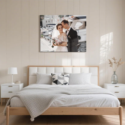 Personalized Custom Canvas Prints with Your Photos & Text, Customized Picture Print, Transform Own Images Into Framed Wall Art Digitally Printed Photo to Canvas, Keepsakes Gifts for Family 20x16’’