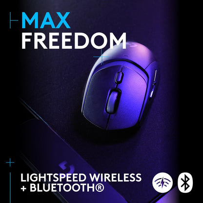 Logitech G309 Lightspeed Wireless Gaming Mouse, Lightweight, LIGHTFORCE Hybrid Switches, Hero 25K Sensor, 86g & 300+ hr Battery Life with AA Battery, 6 Programmable Buttons, PC & Mac - Black