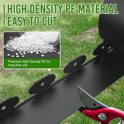 Landscape Edging 4 Inch Tall 80FT with 100Pcs Metal Spikes, Plastic Garden Edging Border Landscape Edging Border Lawn Edging for Landscaping, Flower Bed, Yard