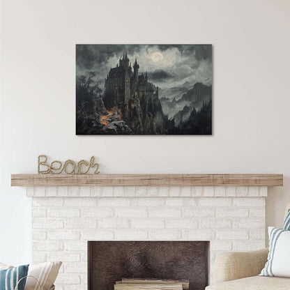 JFHCQJPK Vintage Castle Poster Dark Academy Victorian Gothic Castle Wall Art Poster Moody Mystical Art Print Suitable for Home Living Room Bedroom16x24in Frameless