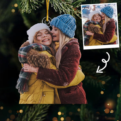 DOPTIKA Personalized 2D Ornaments for Christmas Tree, Friend Christmas Ornaments 2025, Personalized Christmas Picture Ornaments for Friends, Besties, BFF, Friendship Gifts for Women Men