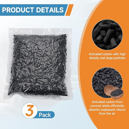 3 Pack Charcoal Refills for Lomi Smart Waste Kitchen Composter, 1.5 Pounds (Activated Charcoal Filters Keep Your Kitchen Smelling Fresh and Odour-Free)
