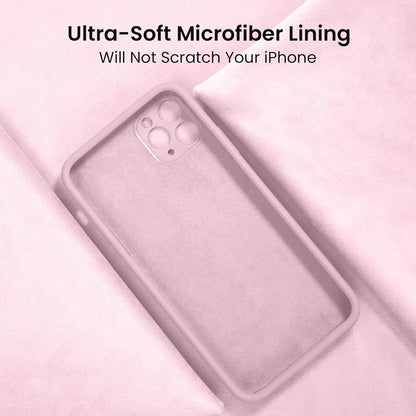 FireNova Designed for iPhone 13 Pro Max Case, Silicone [Camera Protection] Phone Case with [2 Screen Protectors], Soft Anti-Scratch Microfiber Lining Inside, 6.7 inch, Chalk Pink