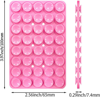 (3 Pack) Double Sided Silicone Suction Cup Phone Case Mount, Hands-Free Silicon Phone Grip with Higher Suction Power for Selfies and Videos, Non Slip Phone Accessories, Pink