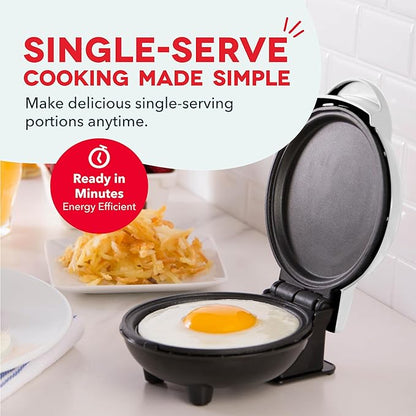 Dash Dash Mini Maker Griddle - Compact Breakfast and Pancake Maker for Small-Space Cooking - Nonstick Plate - Easy Clean - Quick Breakfast Appliance - White