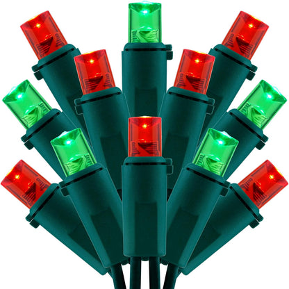 200 Count Red Green Wide Angle LED Christmas Lights, 66 ft Green Wire UL Certified Commercial Grade 5mm Holiday String Light Set (Red & Green)