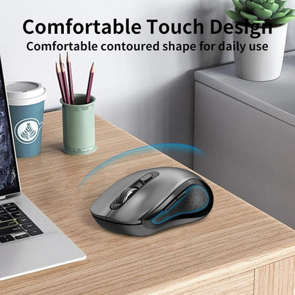 Wireless Mouse Ergonomic, Side Buttons Mouse, 2400 DPI, Silent and Anti Slip Roller Cordless Mice, 2.4Ghz with USB Receiver, 6 Buttons, Suitable for Laptop PC Chromebook and Windows 11/10/7 - Grey