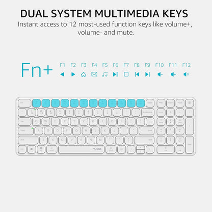 Rapoo 9360M Wireless Keyboard and Mouse Combo, Blade-Series E9310M 99-Key Ultra-Thin Keyboard and M300G Silent Mouse, Support 4 Devices, Quiet, Compact, Battery Powered, for Windows/Mac/Linux/Chrome