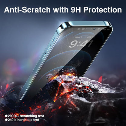 SMARTDEVIL 2PACK Privacy Screen Protector for iPhone 12/12 Pro 6.1 inch Shatterproof Tempered Glass [True 28°Anti Spy] [9H Hardness] [Auto Dust-Elimination Install], [Bubble Free]
