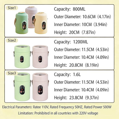 Multifunctional Health Pot, 500W Portable Mini Electric Cooker with Ceramic Glaze Inner & Steamer, Small Slow Cooker with 12-Hour Reservation, for Porridge, Rice, Soup & Steaming (800ml-Pink)
