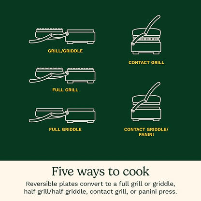 Cuisinart Griddler Indoor Grill, Panini Press, Sandwich Maker & More, 5-in-1 Grilling, Dishwasher-Safe Nonstick Cooking Plates, GR-4NNAS, Stainless Steel