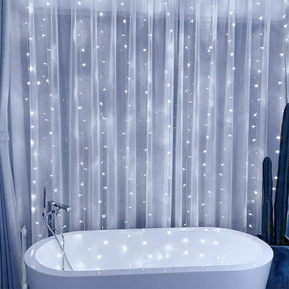 Curtain String Lights, Window Fairy LED Icicle Xmas Lights for Wedding Party Garden Room Outdoor Indoor Wall Decorations(Cool White)