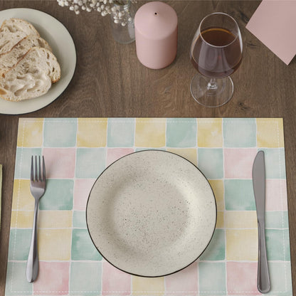 Watercolor Placemats Set of 4, Colorful Table Mat for Home Kitchen, Restaurants, Outdoor Linen Washable Place Mats 12x18 inch Party Event Dining Decoration-12