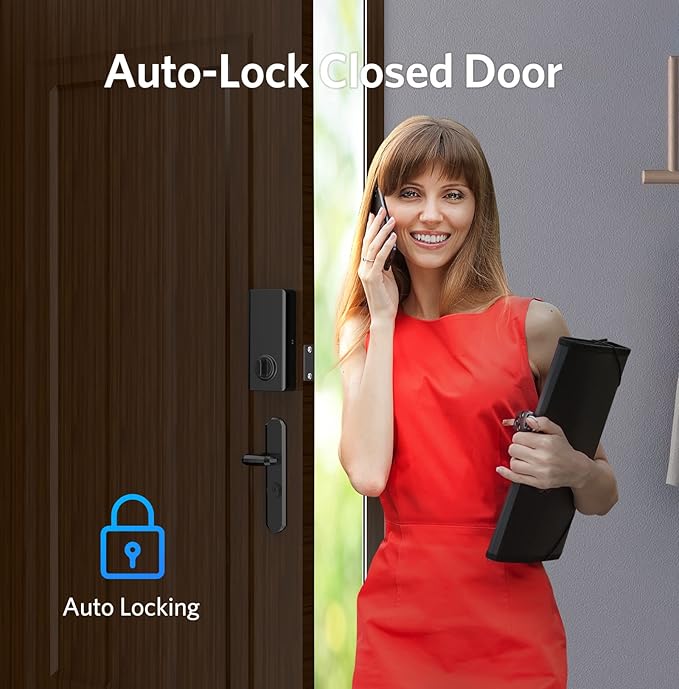 Keyless Entry Door Lock, Smart Deadbolt Lock with Bluetooth App, Electronic Keypad, IC Card, Keys, Security Waterproof Easy Install Ideal for Home, Apartment, Office, Hotel