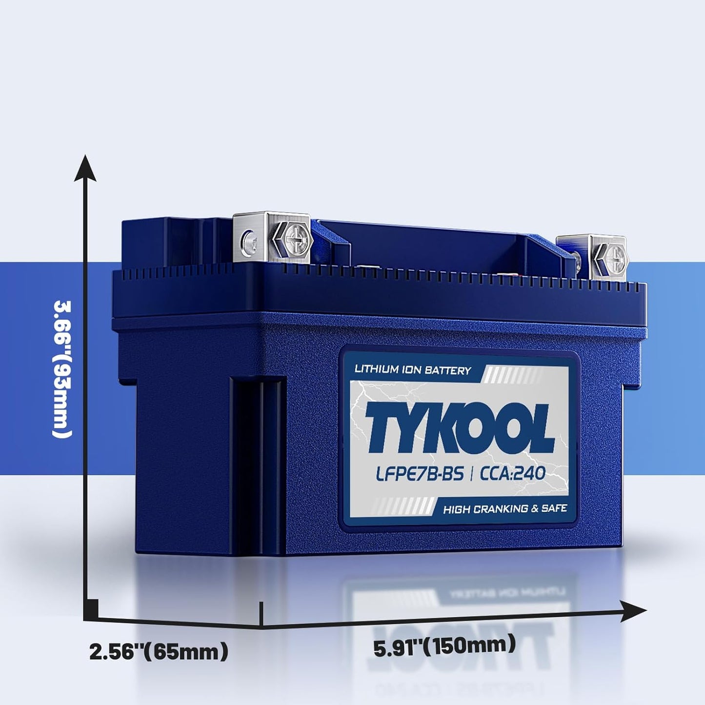YT7B-BS 12V 4Ah 240CCA LiFePO4 Motorcycle Battery, Built in BMS, for Honda KTM Yamaha Harely, Lithium Ion Battery Fit Lawn Mower, Jet Ski, Motorboat，ATV, UTV, Scooter,Snowmobile
